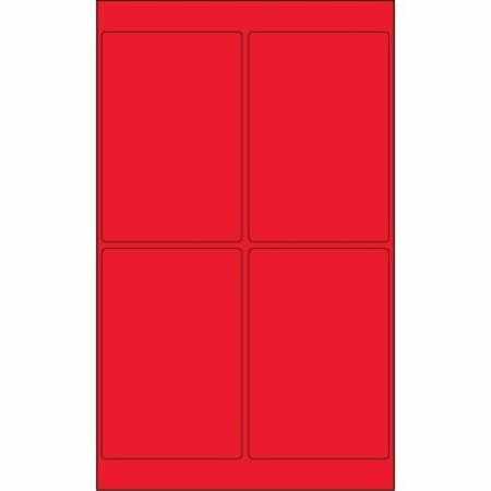 BSC PREFERRED 4 x 6'' Fluorescent Red Rectangle Laser Labels, 400PK S-6229G